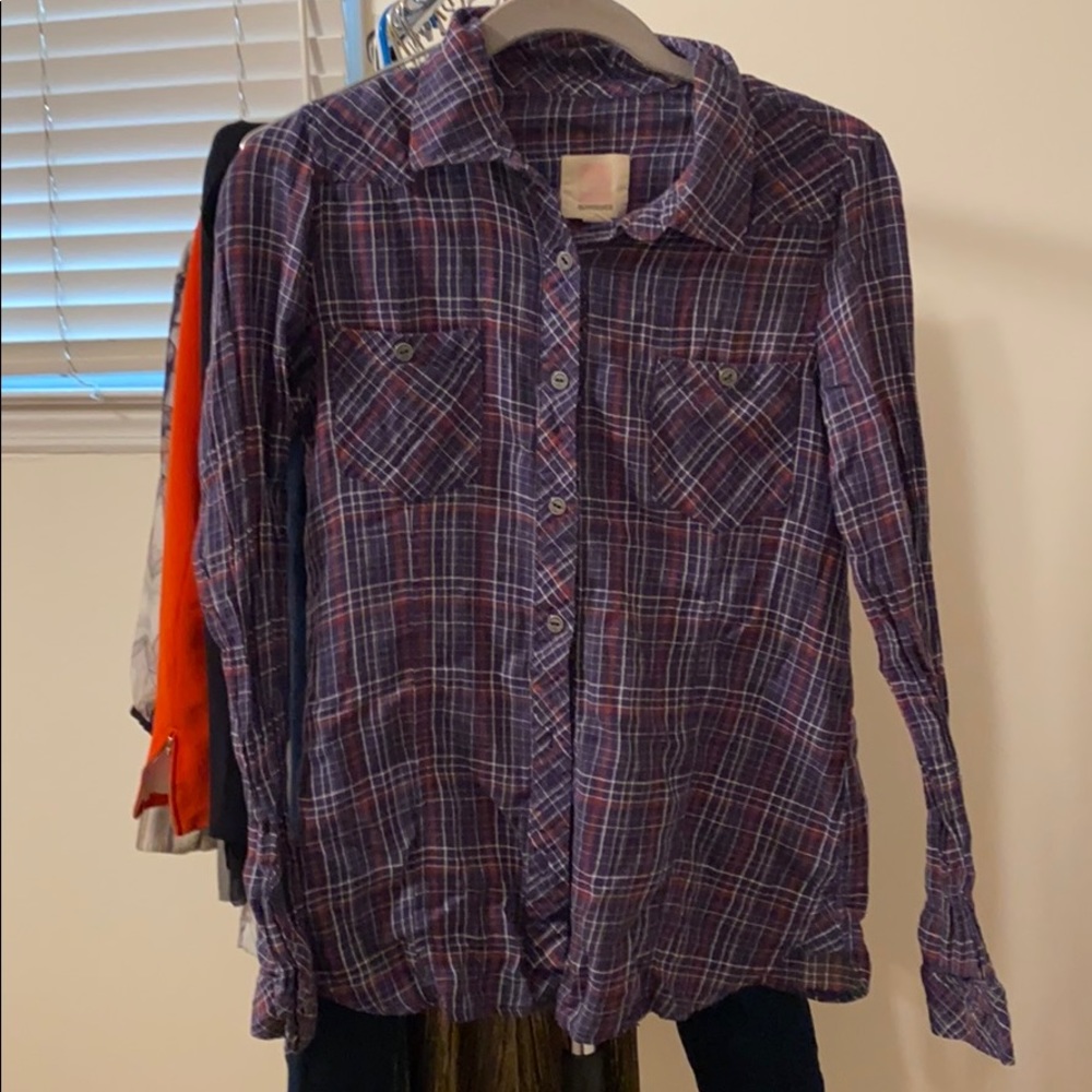 Quicksilver plaid button down
